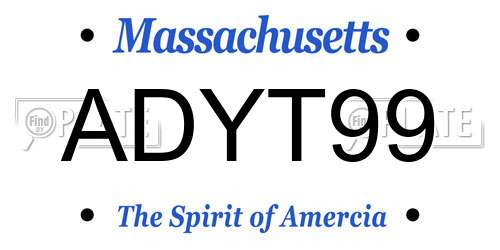 ADYT99 Massachusetts License Plate