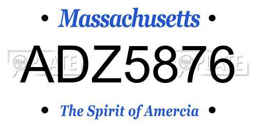 ADZ5876 Massachusetts License Plate
