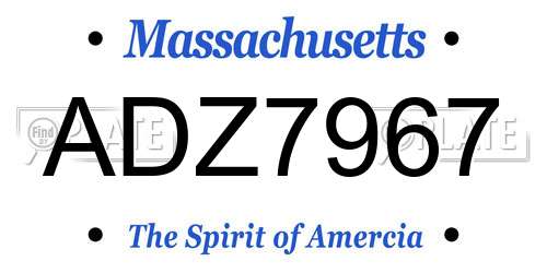 ADZ7967 Massachusetts License Plate