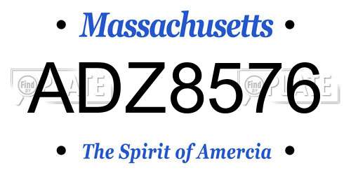 ADZ8576 Massachusetts License Plate