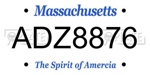 ADZ8876 Massachusetts License Plate