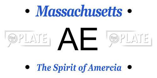 AE Massachusetts License Plate