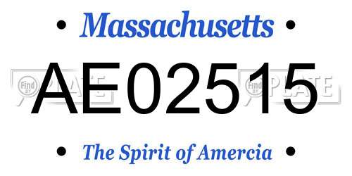 AE02515 Massachusetts License Plate