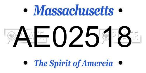 AE02518 Massachusetts License Plate