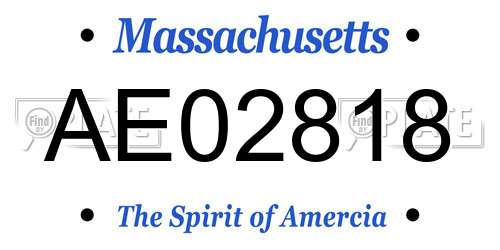 AE02818 Massachusetts License Plate