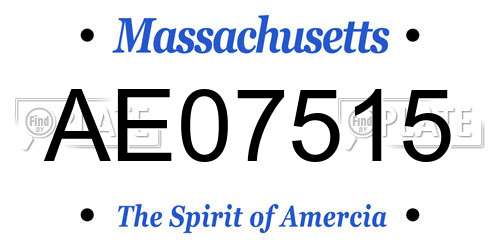 AE07515 Massachusetts License Plate