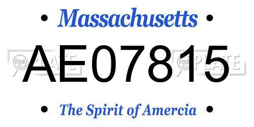 AE07815 Massachusetts License Plate