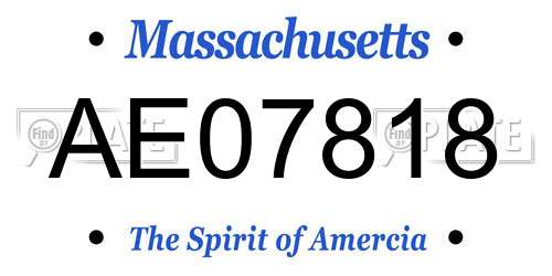 AE07818 Massachusetts License Plate