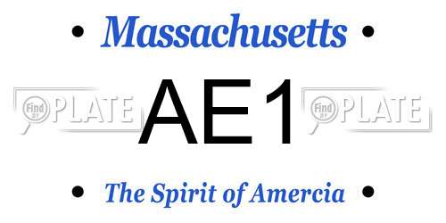 AE1 Massachusetts License Plate