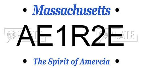 AE1R2E Massachusetts License Plate