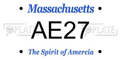 AE27 Massachusetts License Plate