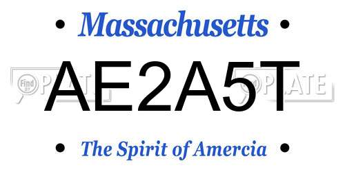 AE2A5T Massachusetts License Plate