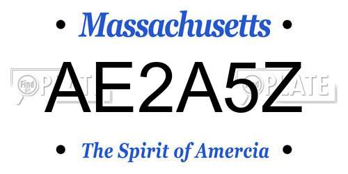 AE2A5Z Massachusetts License Plate