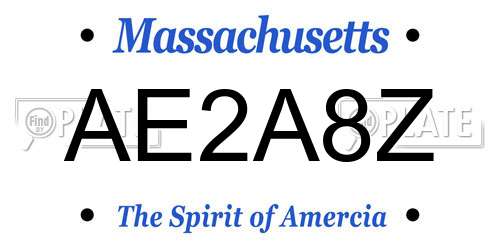 AE2A8Z Massachusetts License Plate