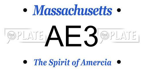AE3 Massachusetts License Plate