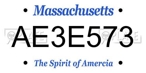 AE3E573 Massachusetts License Plate
