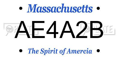 AE4A2B Massachusetts License Plate
