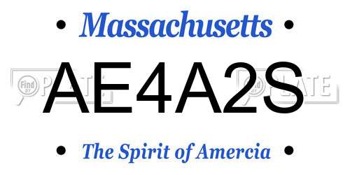 AE4A2S Massachusetts License Plate