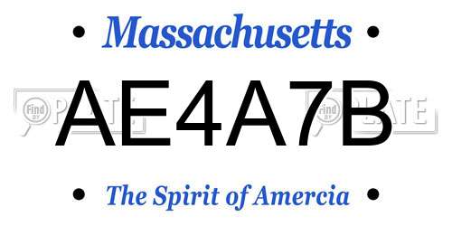 AE4A7B Massachusetts License Plate
