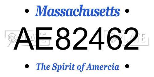 AE82462 Massachusetts License Plate