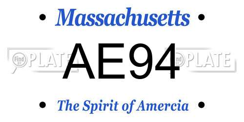 AE94 Massachusetts License Plate