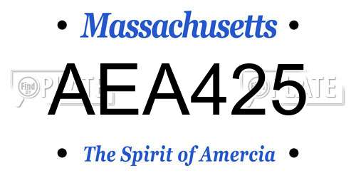 AEA425 Massachusetts License Plate