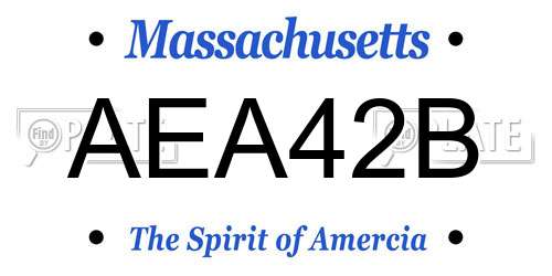 AEA42B Massachusetts License Plate