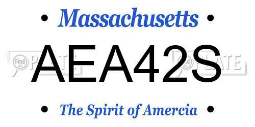 AEA42S Massachusetts License Plate