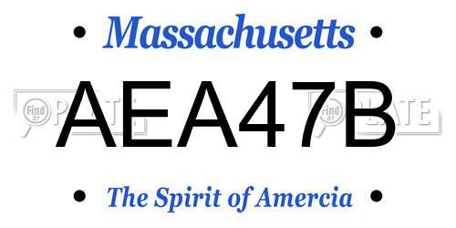 AEA47B Massachusetts License Plate