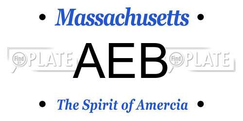 AEB Massachusetts License Plate