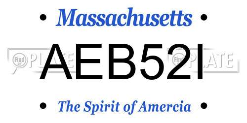 AEB52I Massachusetts License Plate