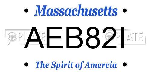 AEB82I Massachusetts License Plate