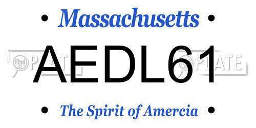 AEDL61 Massachusetts License Plate