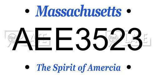 AEE3523 Massachusetts License Plate