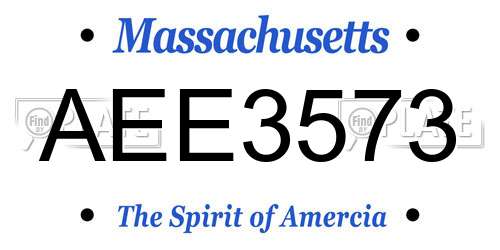 AEE3573 Massachusetts License Plate