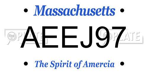 AEEJ97 Massachusetts License Plate