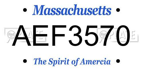 AEF3570 Massachusetts License Plate