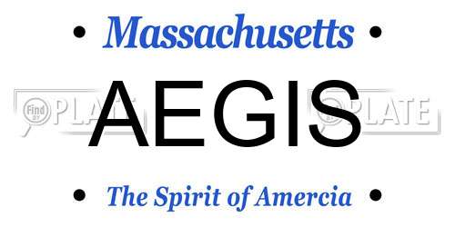 AEGIS Massachusetts License Plate