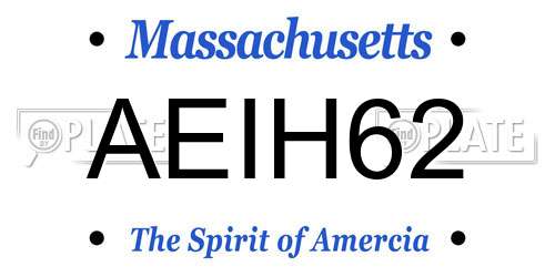 AEIH62 Massachusetts License Plate