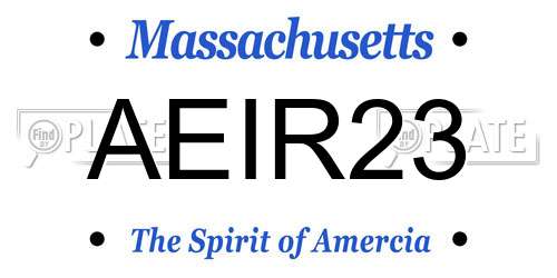 AEIR23 Massachusetts License Plate