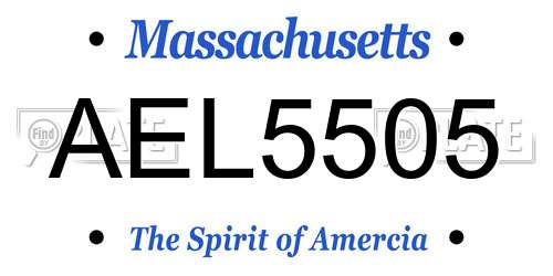 AEL5505 Massachusetts License Plate