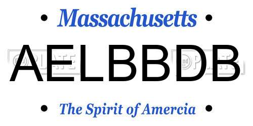 AELBBDB Massachusetts License Plate