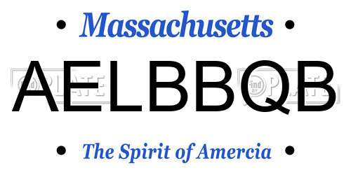 AELBBQB Massachusetts License Plate
