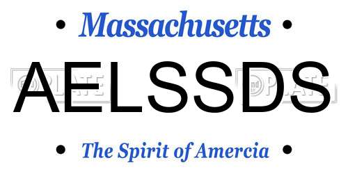AELSSDS Massachusetts License Plate