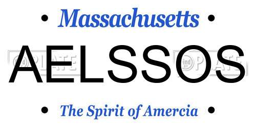 AELSSOS Massachusetts License Plate