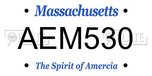 AEM530 Massachusetts License Plate