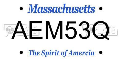 AEM53Q Massachusetts License Plate