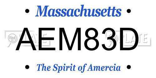 AEM83D Massachusetts License Plate