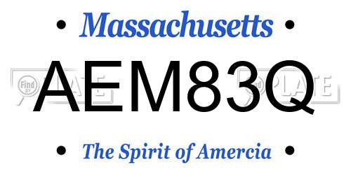 AEM83Q Massachusetts License Plate