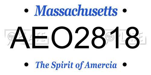 AEO2818 Massachusetts License Plate